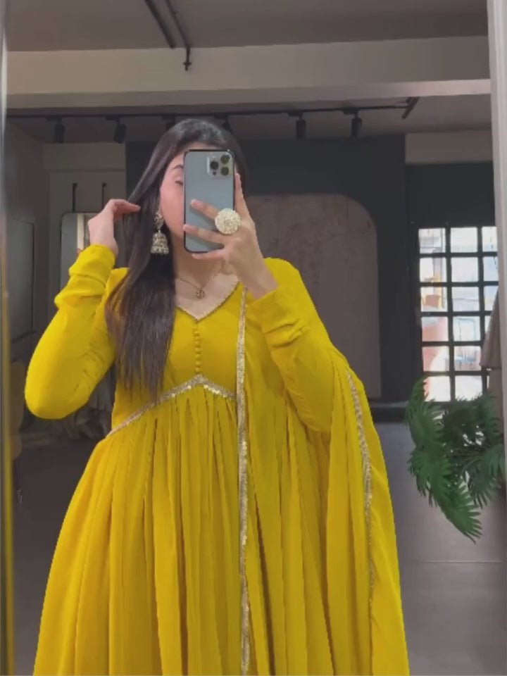 Fancy Purple Cotton Gown with Dupatta – Sleeveless and Stylish